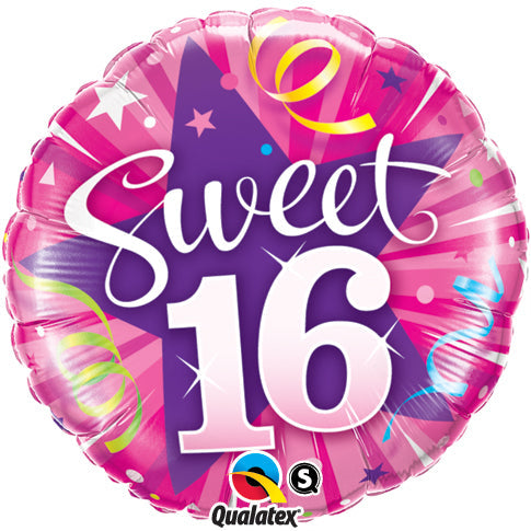 Hot Pink 16th Birthday Balloon - PartyFeverLtd