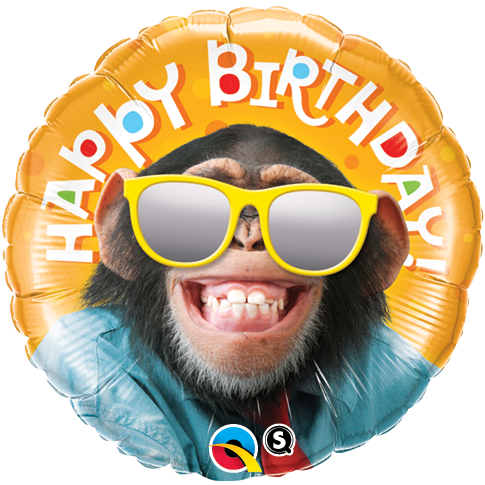 Smiling Chimp Birthday Balloon - PartyFeverLtd