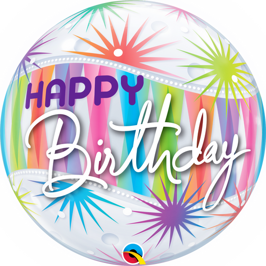 Birthday Sorbet Starblast Bubble Balloon - PartyFeverLtd