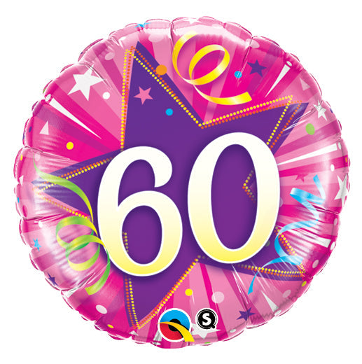 Hot Pink 60th Birthday Balloon - PartyFeverLtd