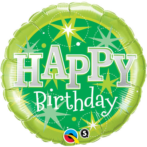 Green Sparkle Birthday Balloon - PartyFeverLtd