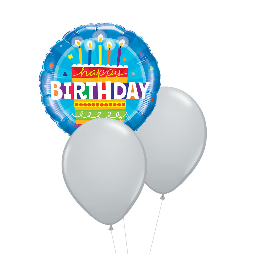 Blue Birthday Cake Balloon