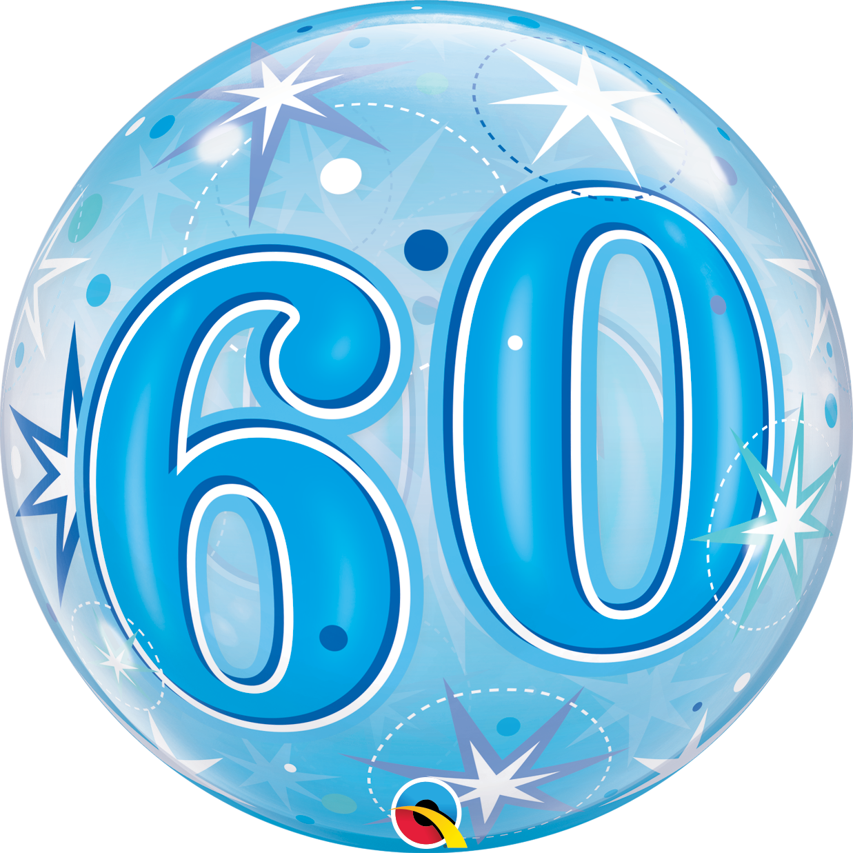 60th Birthday Bubble Balloon Bouquet - PartyFeverLtd