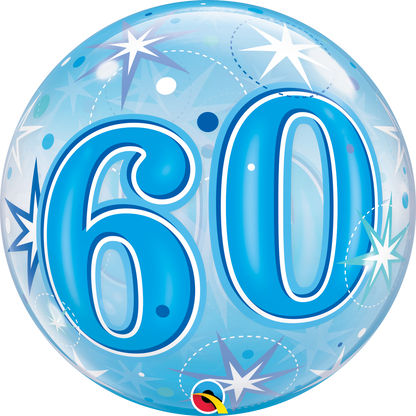 60th Birthday Bubble Balloon Bouquet - PartyFeverLtd