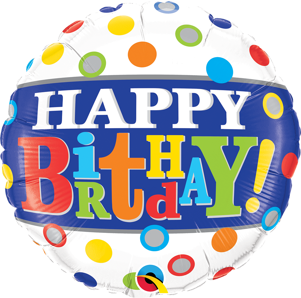 Bold Birthday Dots Balloon - PartyFeverLtd