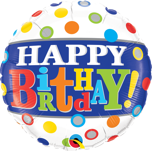 Bold Birthday Dots Balloon - PartyFeverLtd