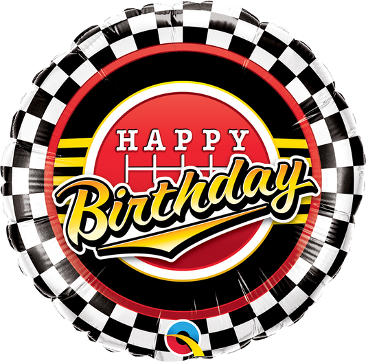 Checkered Pattern Birthday Balloon - PartyFeverLtd