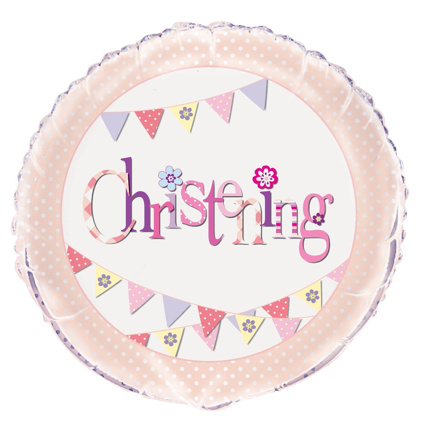 Pink Bunting Christening Balloon