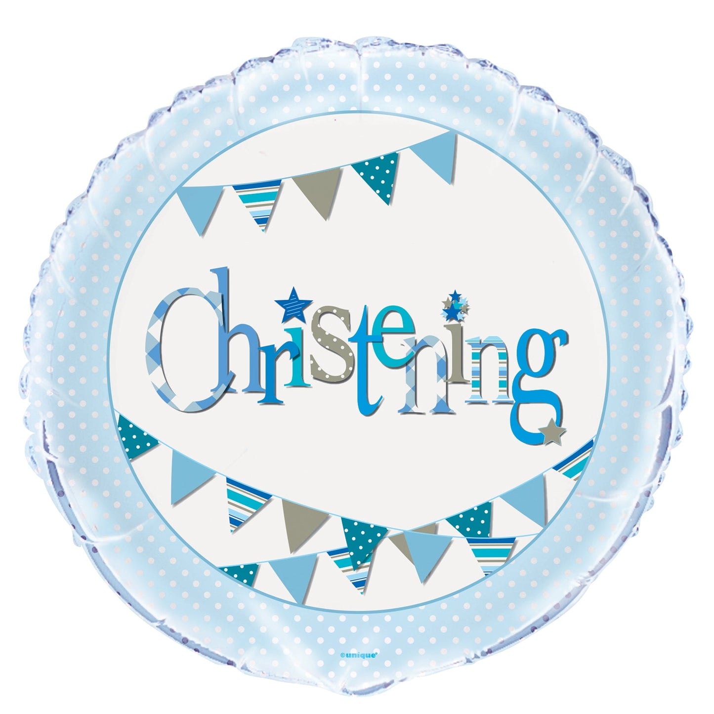 Blue Bunting Christening Balloon