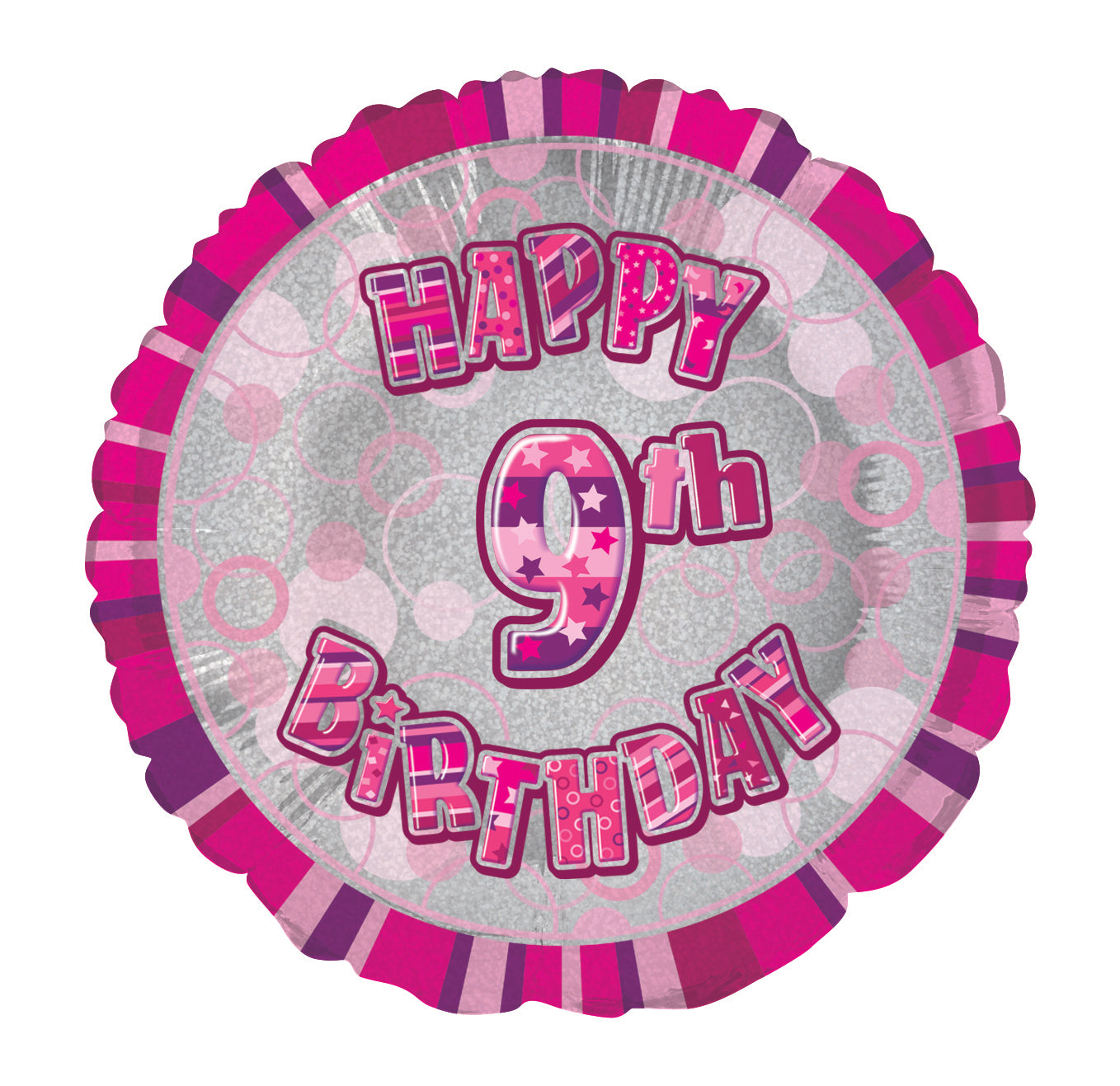 Pink 9th Birthday Balloon - PartyFeverLtd