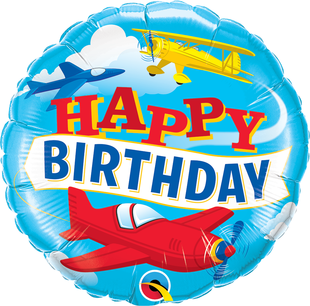 Birthday Airplanes Balloon - PartyFeverLtd