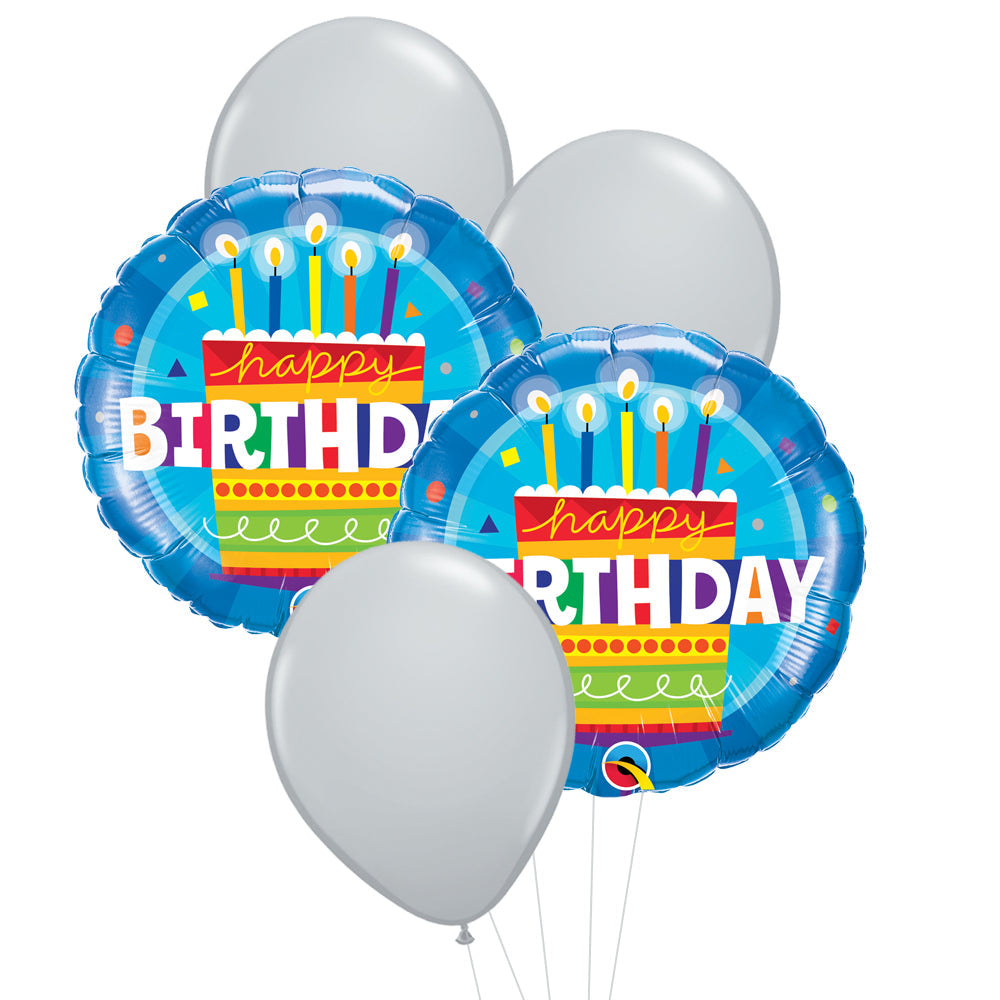 Blue Birthday Cake Balloon