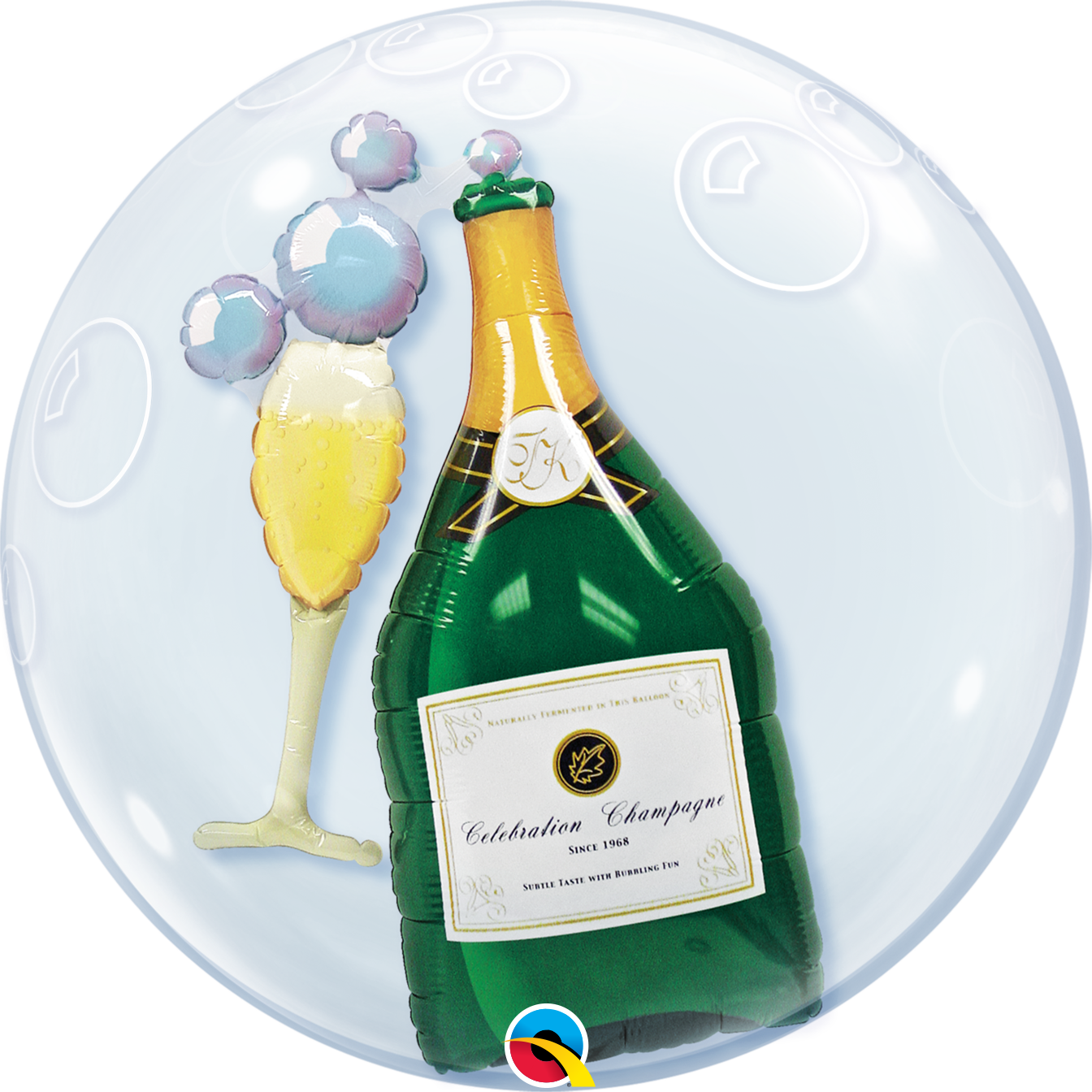 Champagne Double Bubble Balloon - PartyFeverLtd