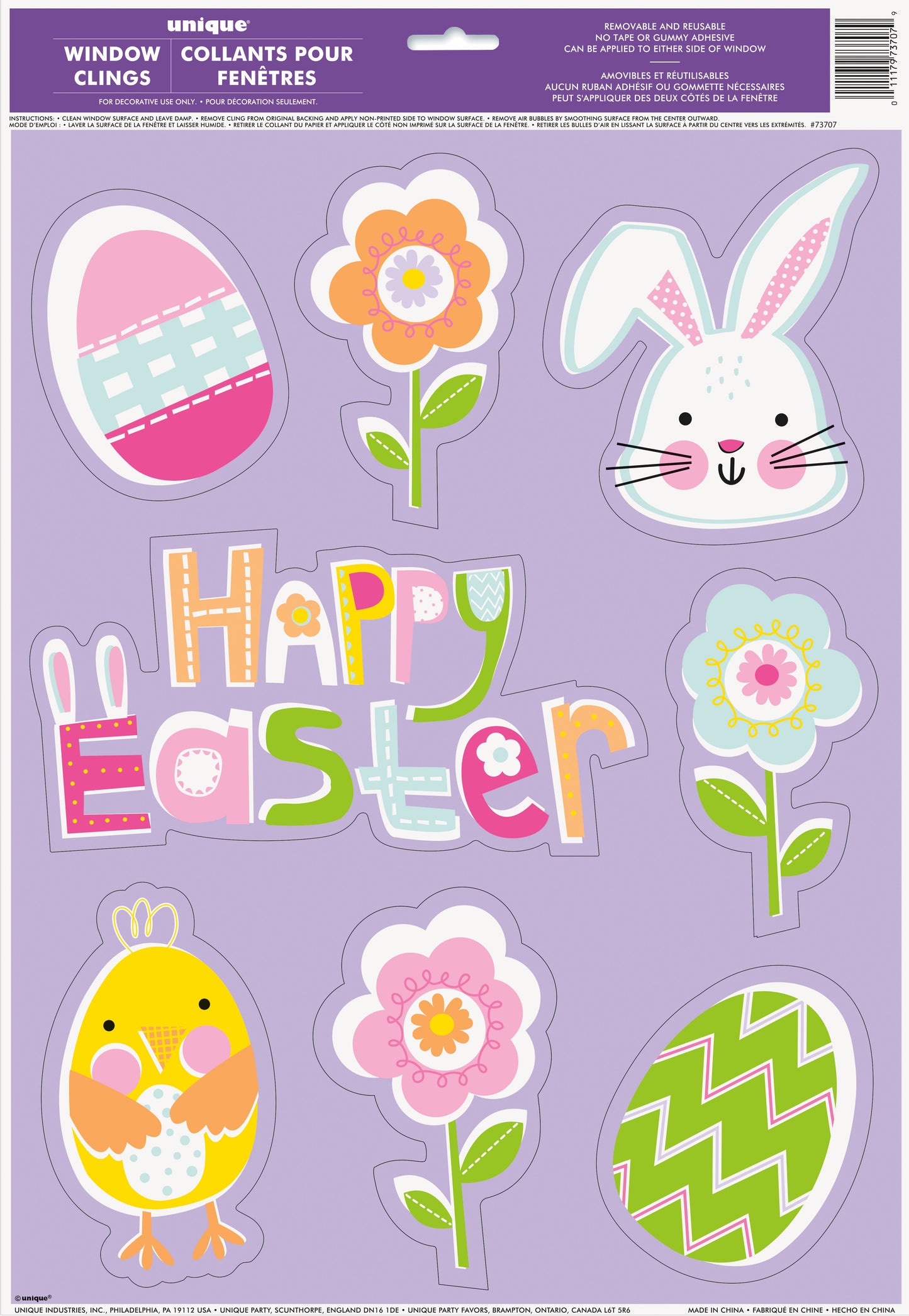 Lilac Easter Window Clings