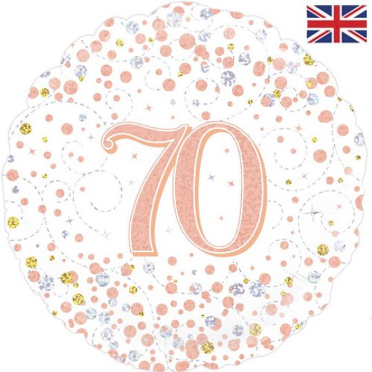 Rose Gold Fizz 70th Balloon