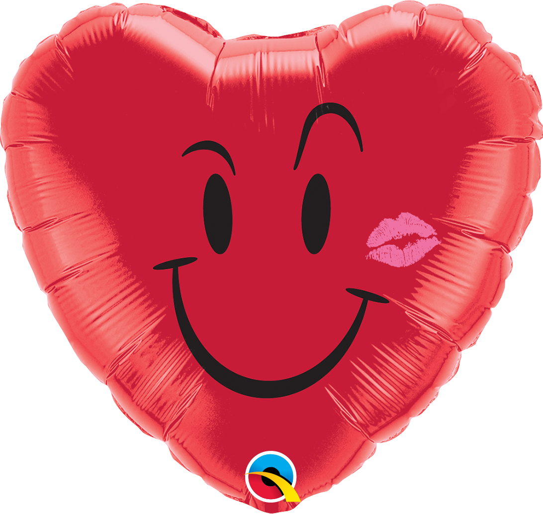 Smiley Kiss Heart Balloon