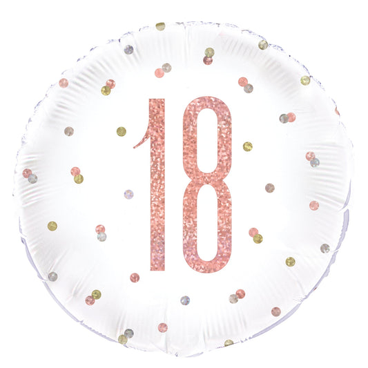 Glitz Rose Gold 18th Birthday Balloon
