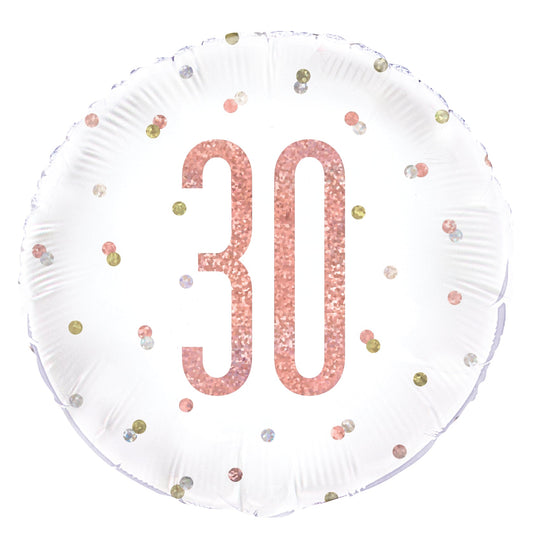 Glitz Rose Gold 30th Birthday Balloon