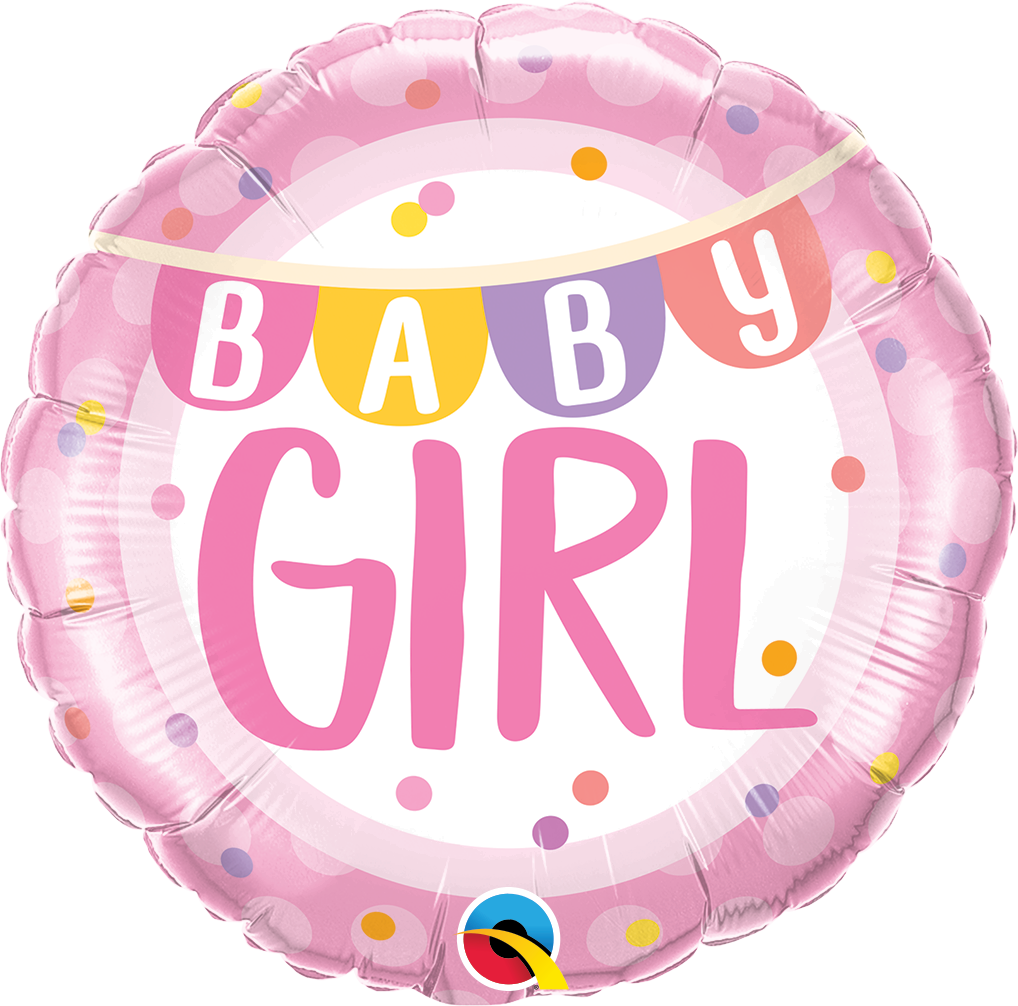 Baby Girl Banner & Dots Balloon - PartyFeverLtd