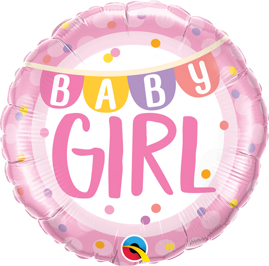 Baby Girl Banner & Dots Balloon - PartyFeverLtd