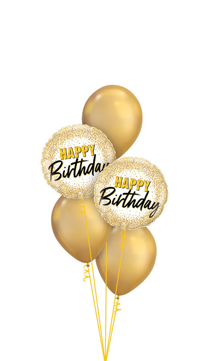 Gold Glitter Dots Birthday Balloon