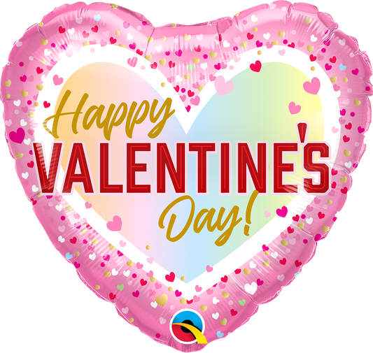 Valentine's Confetti Ombre Balloon