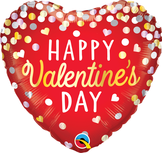 Valentine's Confetti Red Balloon
