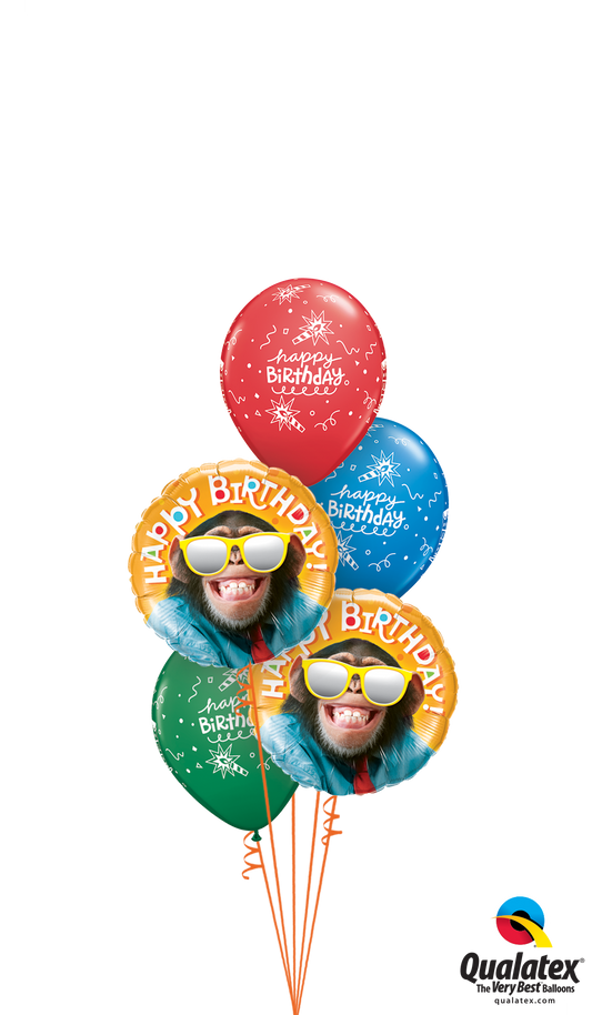Party Chimp Birthday Balloon Bouquet - PartyFeverLtd