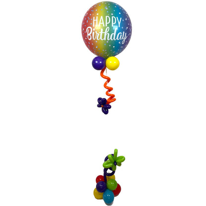 Birthday Ombre Dots Bubble Balloon