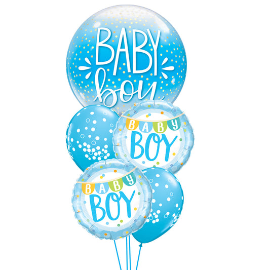 Classic Baby Boy Bubble Balloon Bouquet