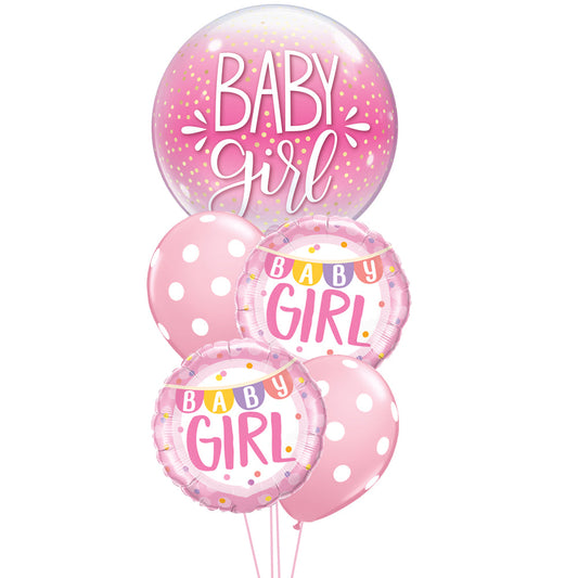 Classic Baby Girl Bubble Balloon Bouquet