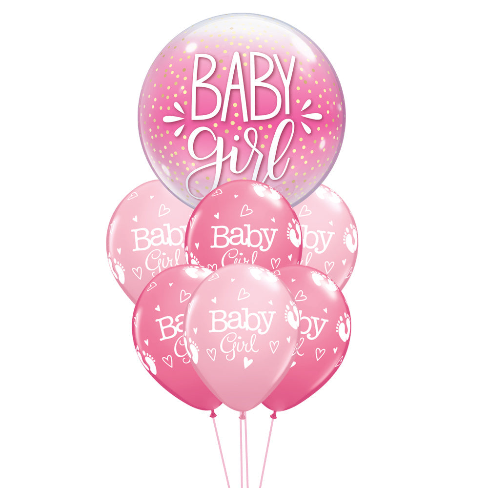 Fab Baby Girl Bubble Balloon | New Baby Balloon Bouquet | Party Fever ...