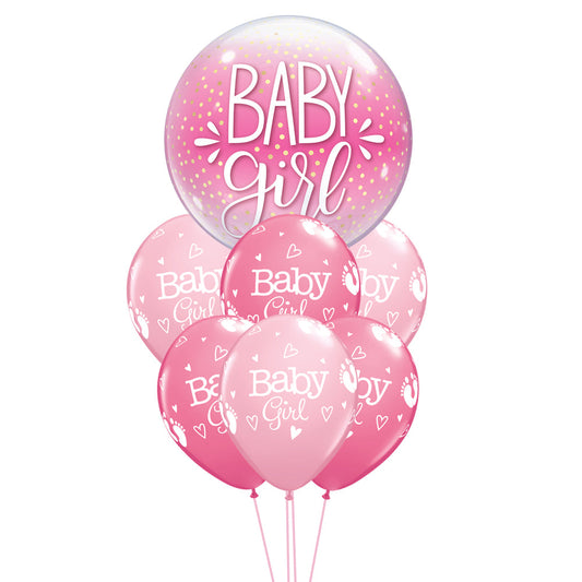 Fab Baby Girl Bubble Balloon Bouquet