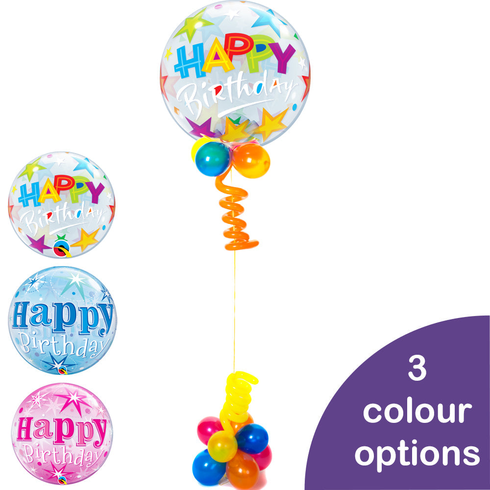 Happy Birthday Bubble Balloon Bouquet - PartyFeverLtd