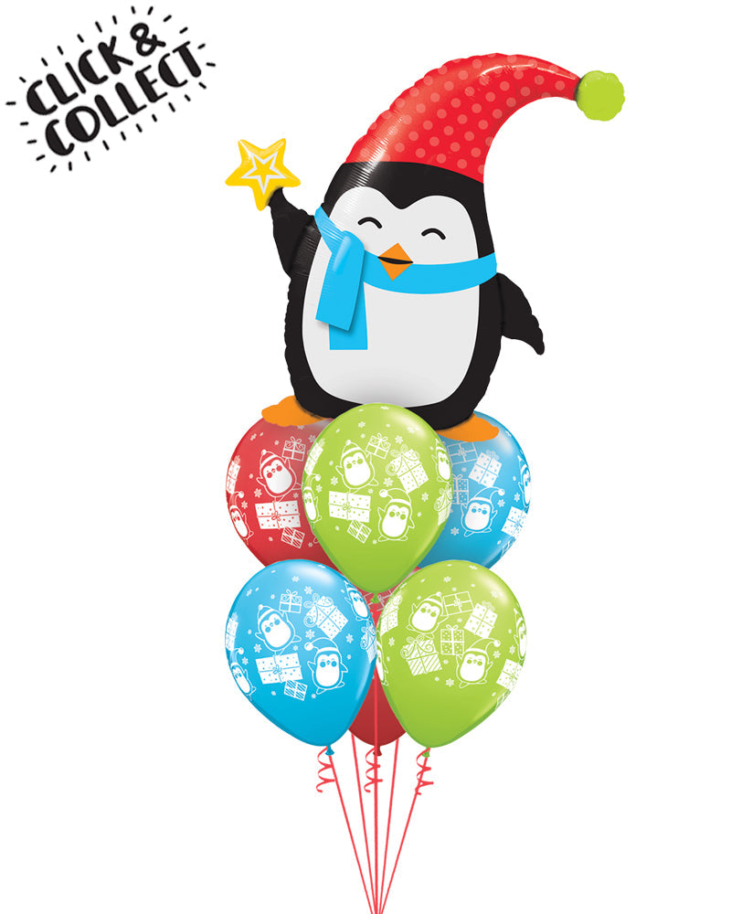 Fab Christmas Penguin Balloon Bouquet - PartyFeverLtd