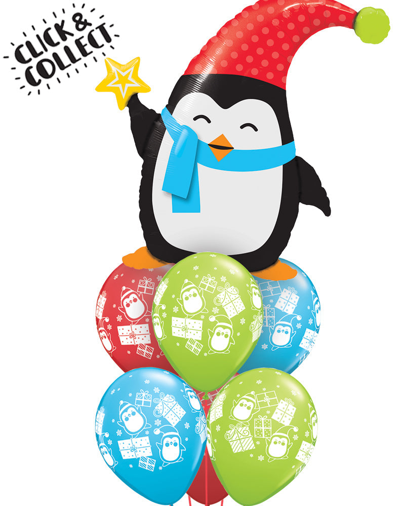 Fab Christmas Penguin Balloon Bouquet - PartyFeverLtd