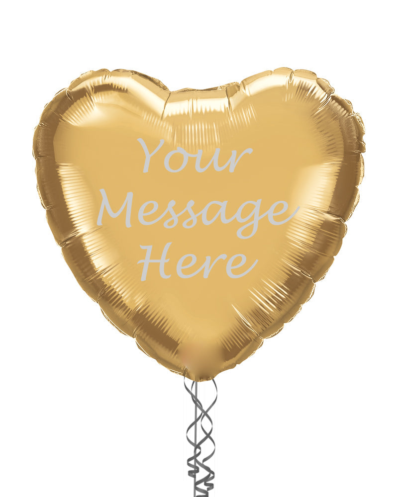 Personalised 36" Gold Heart Balloon