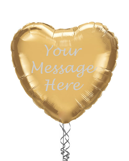 Personalised 36" Gold Heart Balloon