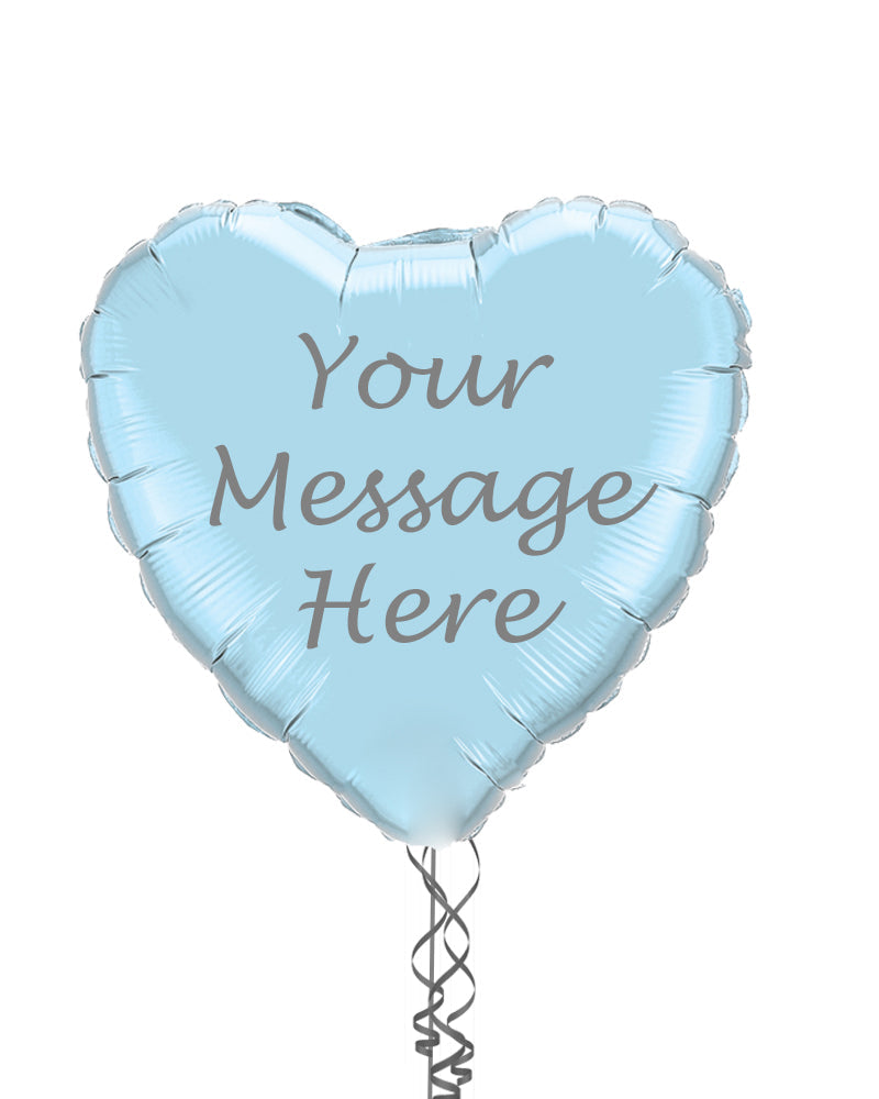 Personalised 36" Light Blue Heart Balloon