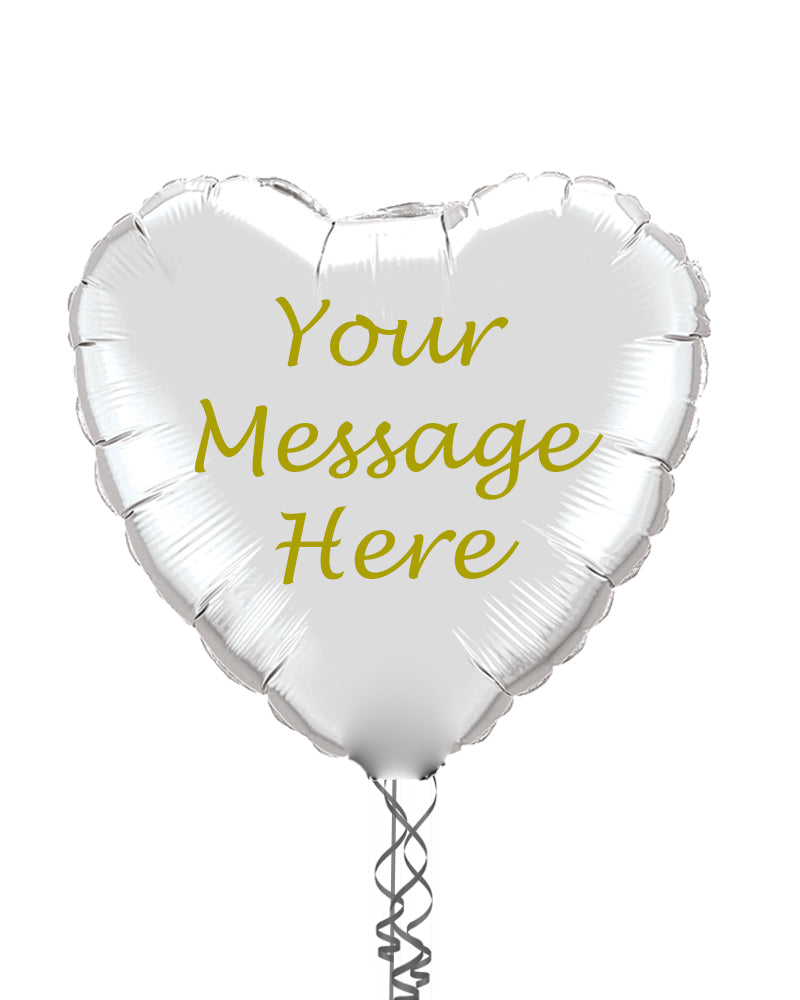 Personalised 36" Silver Heart Balloon