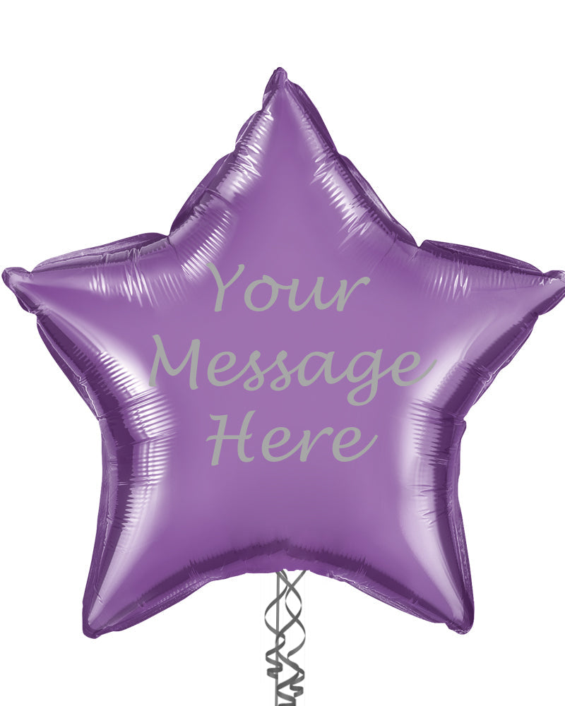 Personalised 20" Chrome Purple Star Balloon