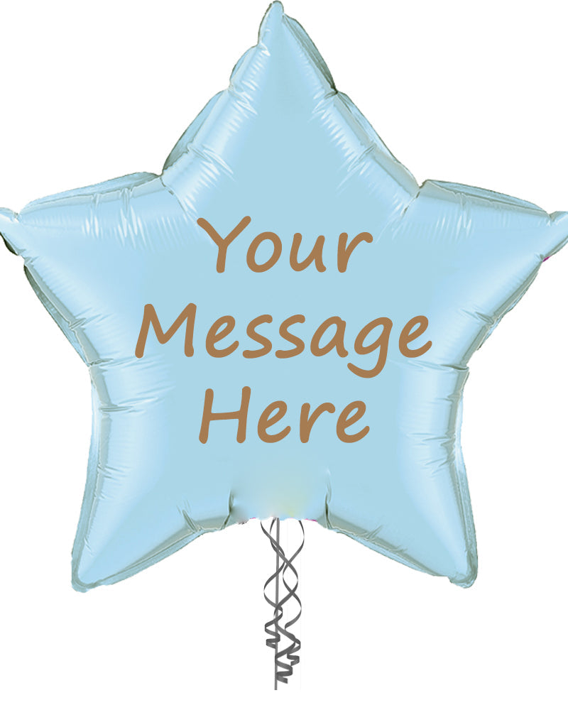 Personalised 36" Light Blue Star Balloon