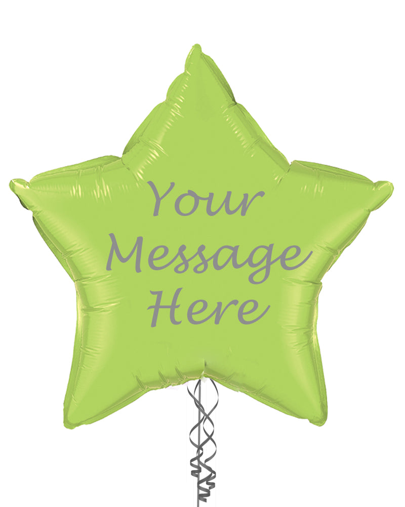 Personalised 20" Lime Green Star Balloon