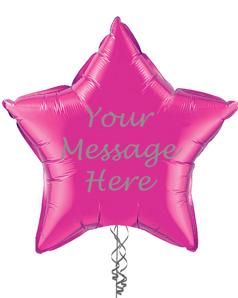 Personalised 36" Hot Pink Star Balloon