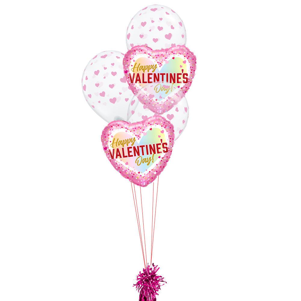 Pink Ombre Valentine Balloon Bouquet