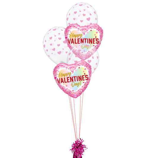 Pink Ombre Valentine Balloon Bouquet