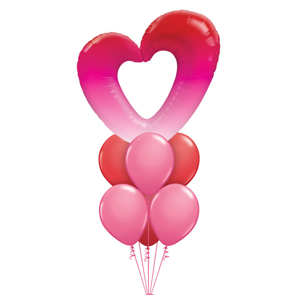 Fab Ombre Valentine Balloon Bouquet - PartyFeverLtd