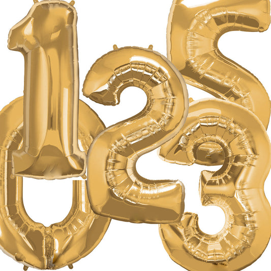 Giant Gold Number Balloon - PartyFeverLtd