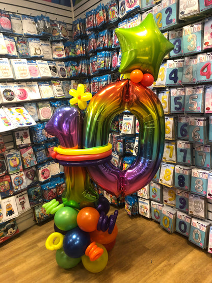 Age 10 Birthday Balloon Stack