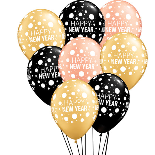 Metallic New Year Dot Mix Balloons